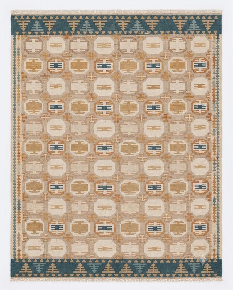 Orange & Cream Traditional Floral Handknotted Rugs