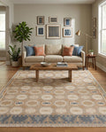 Orange & Cream Traditional Floral Handknotted Rugs