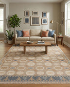Orange & Cream Traditional Floral Handknotted Rugs