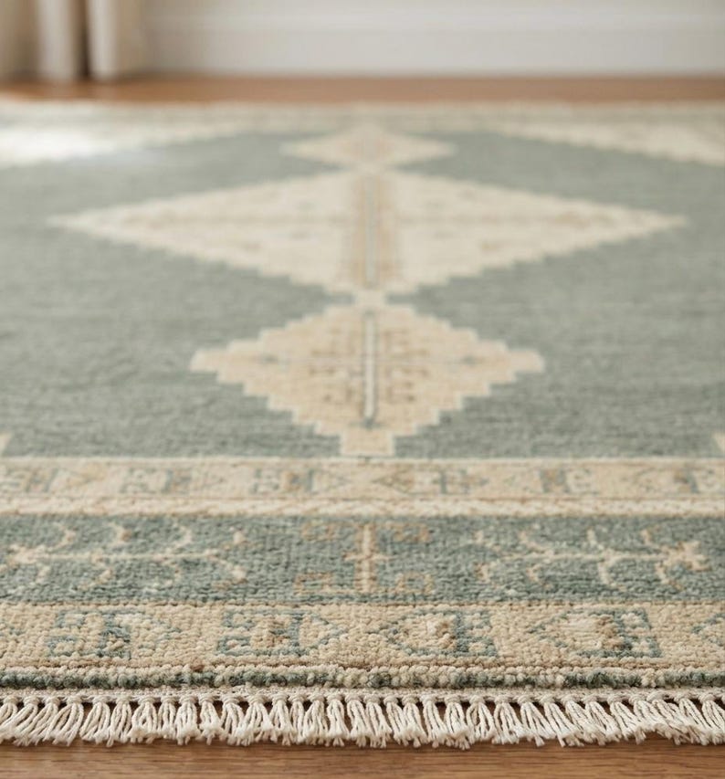 Hand-Knotted Charcoal Grey Modern Gabbeh Wool Rug