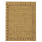 Modern Hand-Knotted Gabbeh Rug with Minimalist Geometric Border
