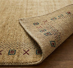 Modern Hand-Knotted Gabbeh Rug with Minimalist Geometric Border