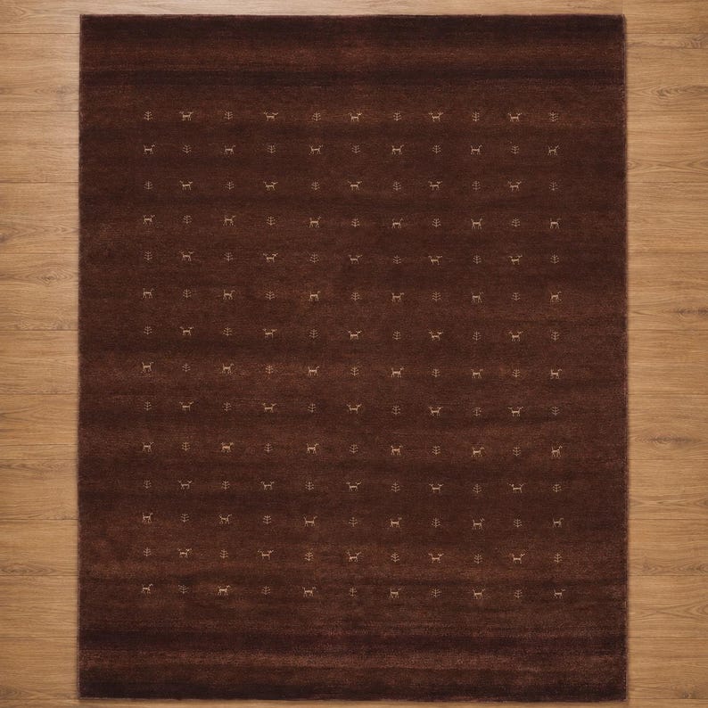 Distressed Amber Damask a Handknotted Rugs