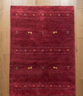 Earth Tone Geometric Color Block Hand-Knotted Rug