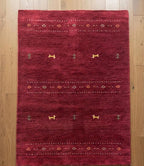 Earth Tone Geometric Color Block Hand-Knotted Rug