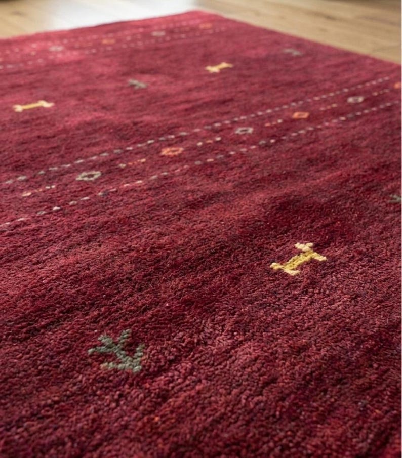 Earth Tone Geometric Color Block Hand-Knotted Rug