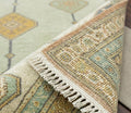 Azure Geometric Medallion Handknotted Rugs