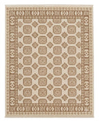 Soft Pink & Mauve Geometric Tree Pattern Rug - Hand-Knotted