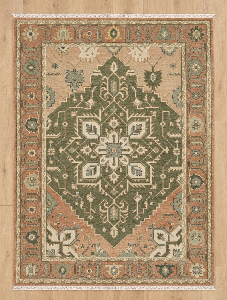 Modern Hand-Knotted Gabbeh Rug with Diamond Border