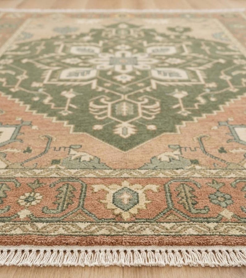 Modern Hand-Knotted Gabbeh Rug with Diamond Border