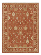 Modern Hand-Knotted Solid Border Rug with Tassels - Sage & Olive Green