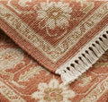 Modern Hand-Knotted Solid Border Rug with Tassels - Sage & Olive Green