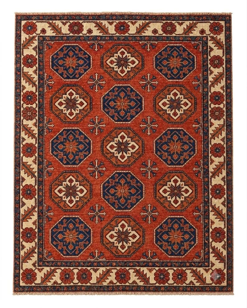 Midnight Indigo Gabbeh Hand-Knotted Rug