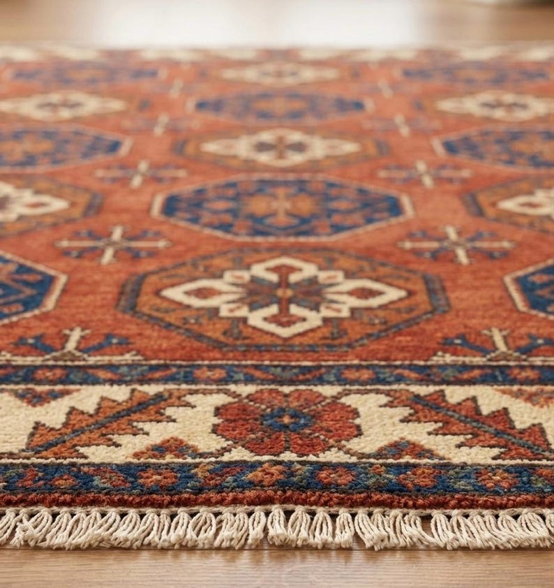 Midnight Indigo Gabbeh Hand-Knotted Rug