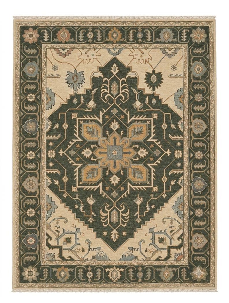 Hand-Knotted Gabbeh Rug - Ocean Blue Tones