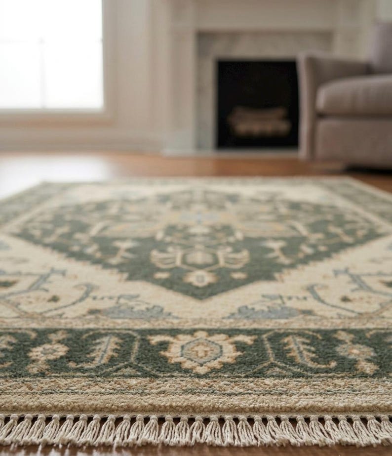 Hand-Knotted Gabbeh Rug - Ocean Blue Tones