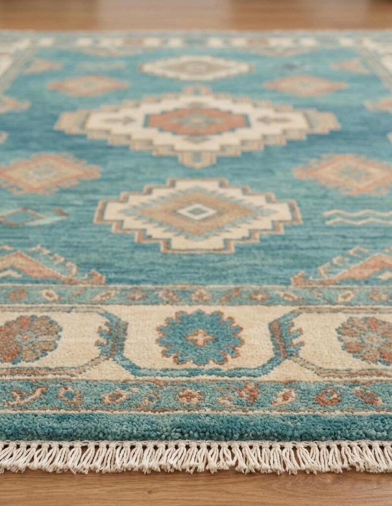 Hand-Knotted Gabbeh Tree of Life Rug in Cream and Multi-Color