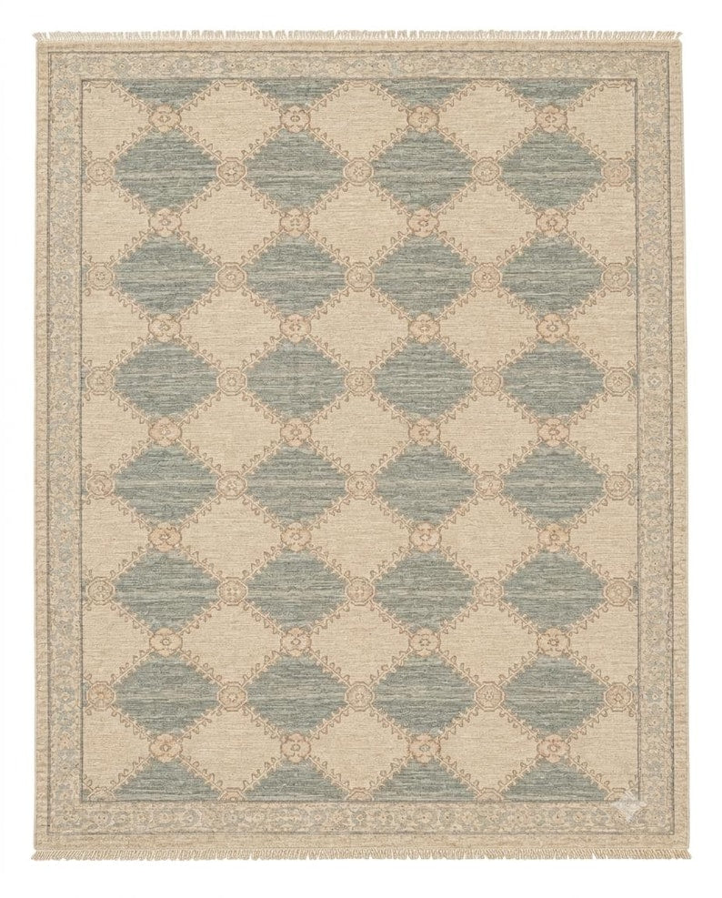 Rust Red Hand-Knotted Gabbeh Rug - Geometric Border Series