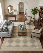 Rust Red Hand-Knotted Gabbeh Rug - Geometric Border Series