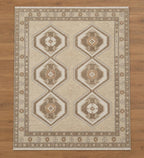 Rust Red Hand-Knotted Gabbeh Rug - Geometric Border Series