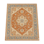 Moss Green Hand-Knotted Transitional Area Rug