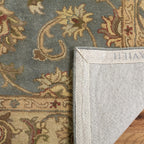 Hand-tufted Traditional Floral Wool Rug in Slate Blue and Ochre
