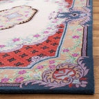 Hand-Tufted Floral Medallion Rug with Intricate Borders