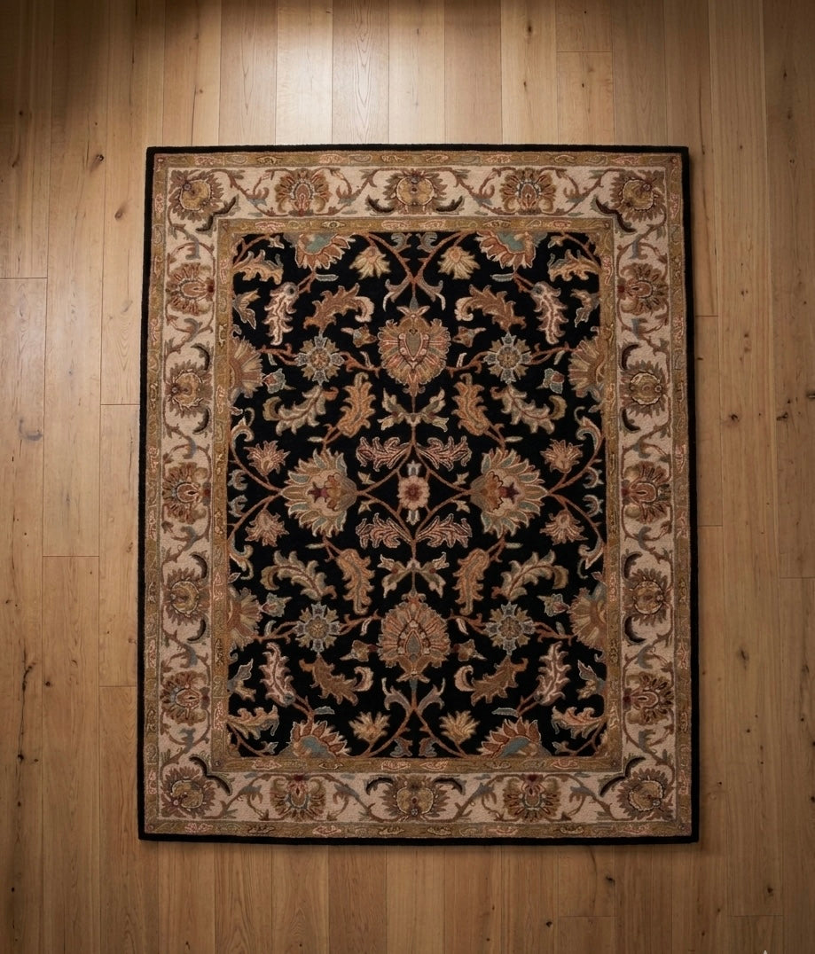 Elegant Persian-Inspired Hand-Tufted Floral Rug