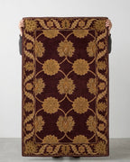 Traditional Burgundy and Gold Floral Hand-Tufted Wool Area Rug