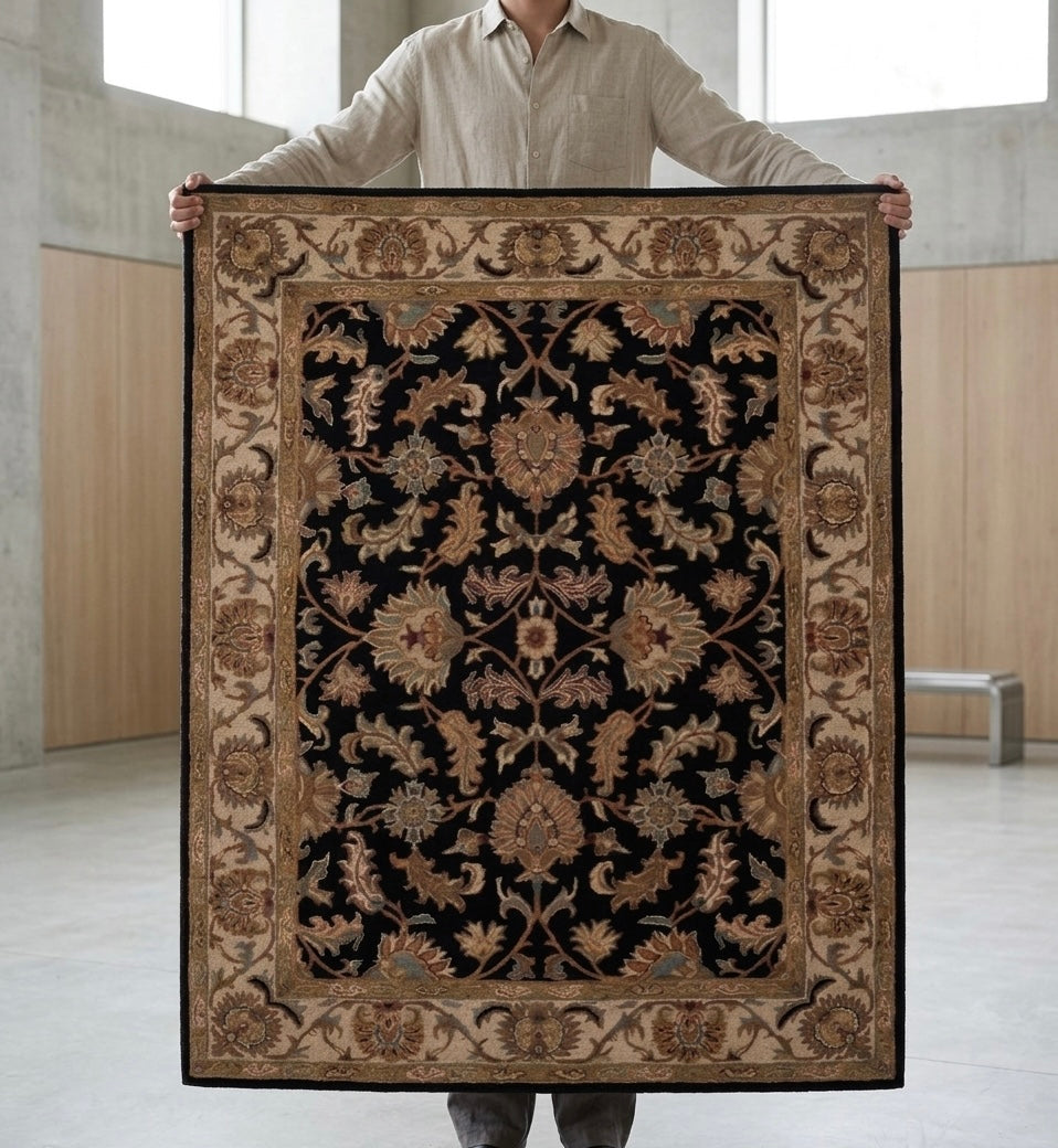 Elegant Persian-Inspired Hand-Tufted Floral Rug