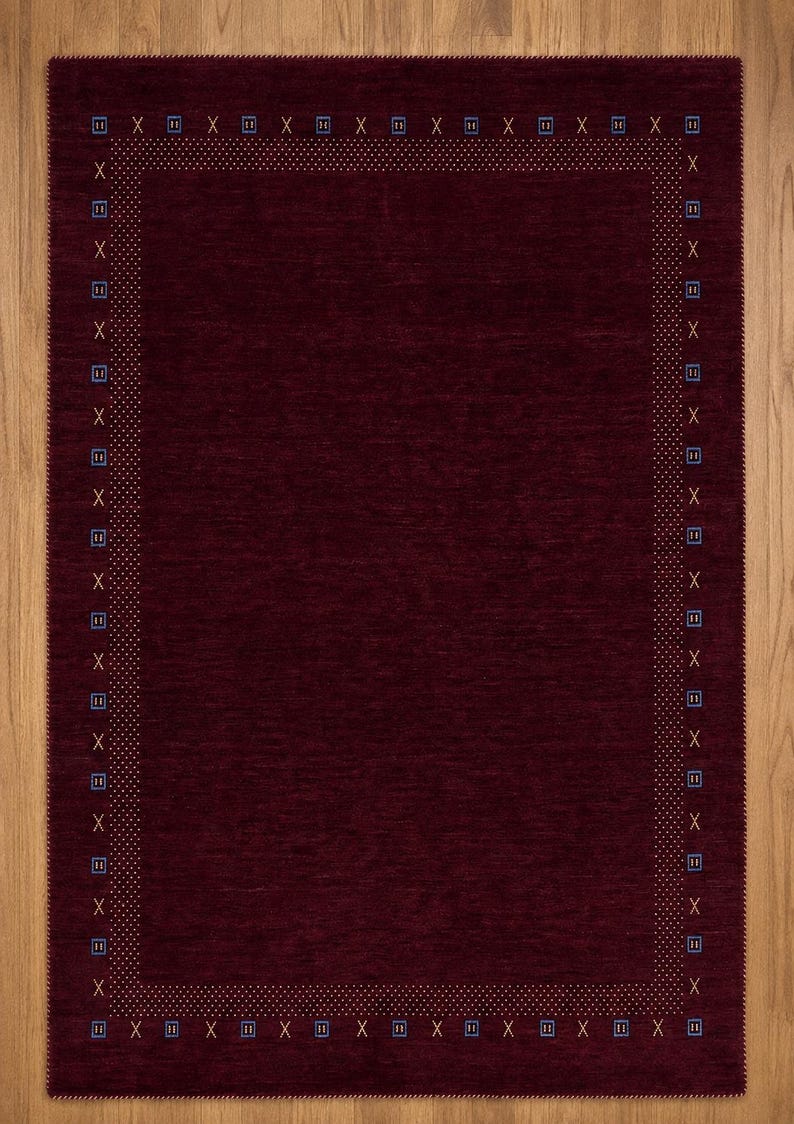 Hand-Knotted Gabbeh Style Beige Rug with Multicolored Tree and Floral Motifs