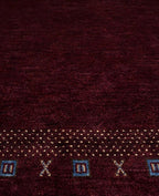 Hand-Knotted Gabbeh Style Beige Rug with Multicolored Tree and Floral Motifs