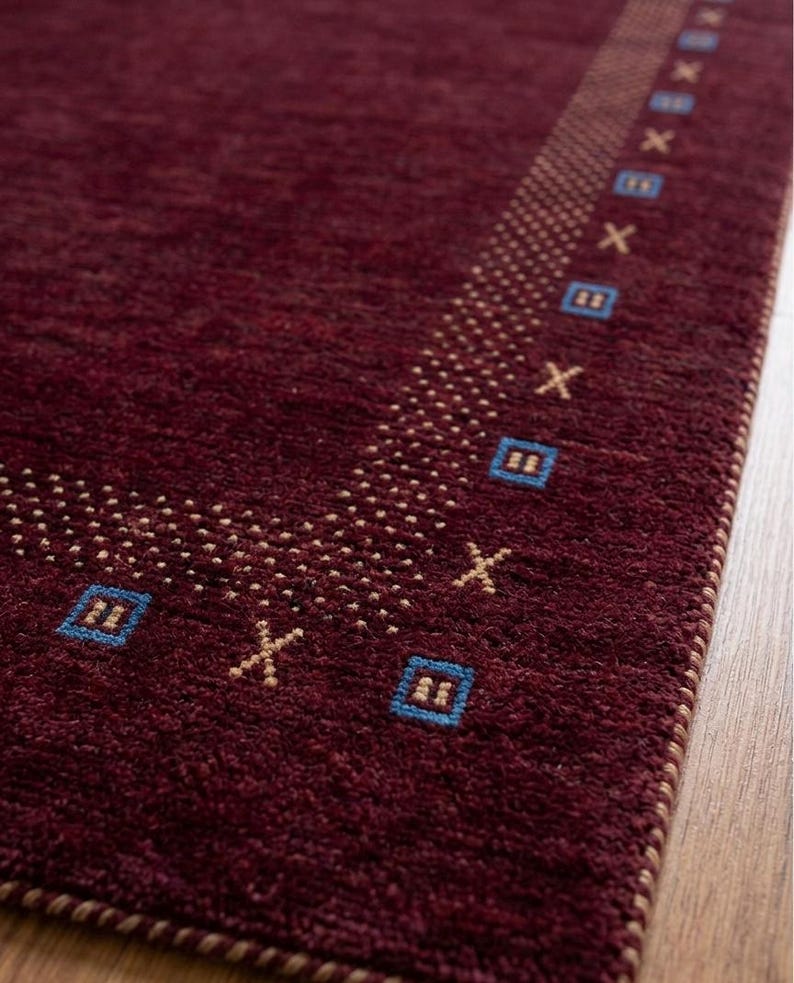 Hand-Knotted Gabbeh Style Beige Rug with Multicolored Tree and Floral Motifs