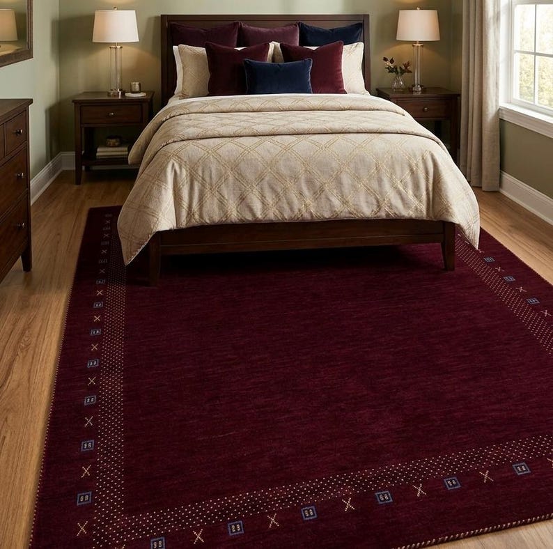 Hand-Knotted Gabbeh Style Beige Rug with Multicolored Tree and Floral Motifs