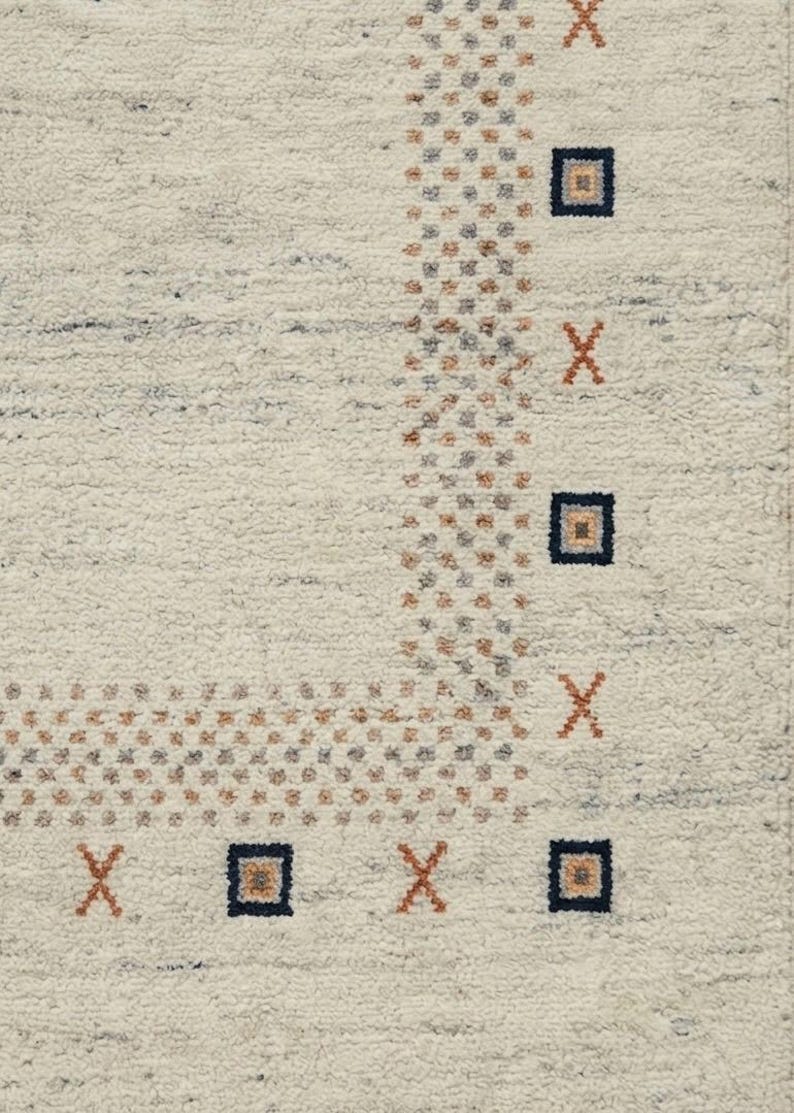 Hand-Knotted Modern Gabbeh Wool Rug