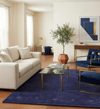Hand-Knotted Mustard Gabbeh Rug with Tribal Motifs