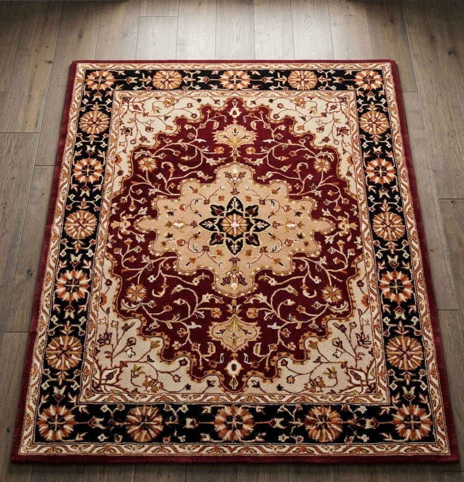 Hand-Tufted Traditional Persian-Inspired Wool Area Rug