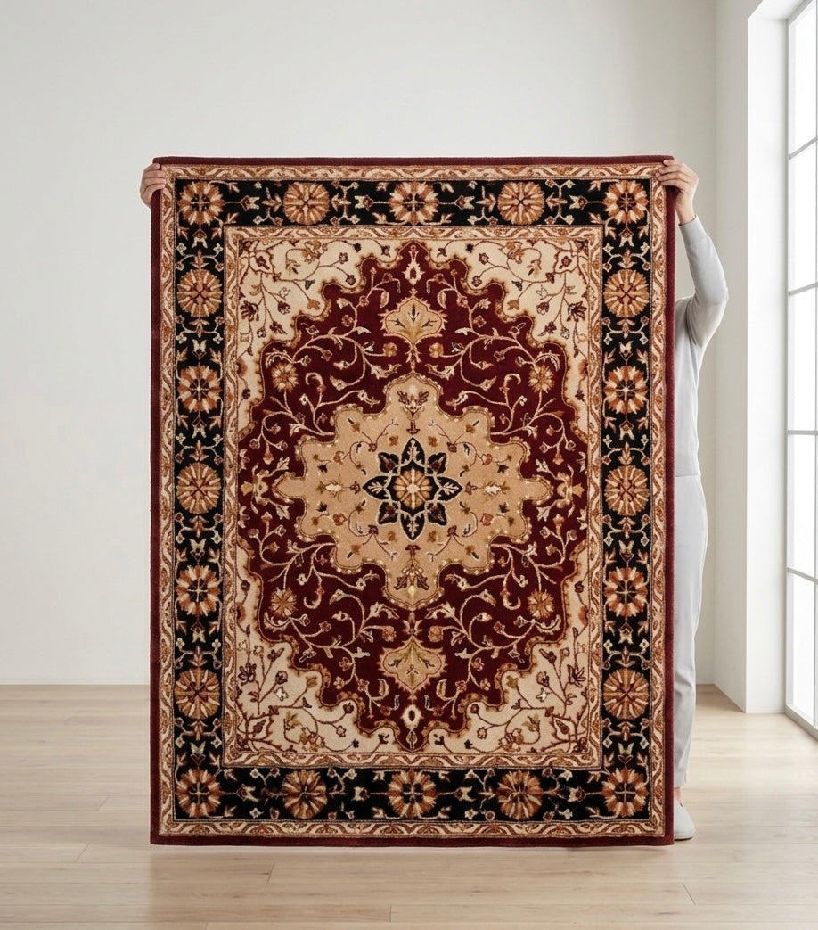 Hand-Tufted Traditional Persian-Inspired Wool Area Rug