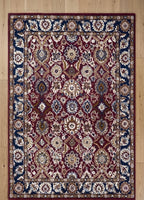 Premium Hand-Tufted Traditional Floral Medallion Rug in Crimson and Navy