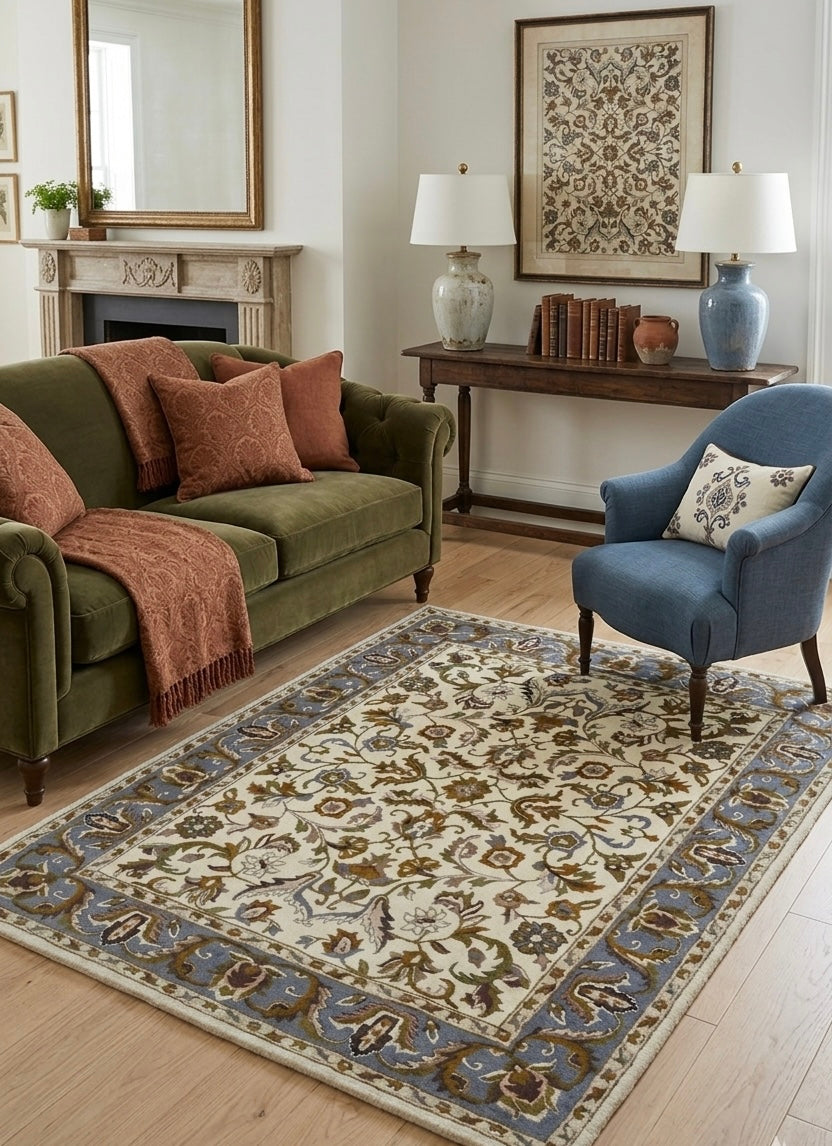 Luxe Hand-tufted Persian-Inspired Floral Rug