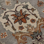 Hand-Tufted Elegant Floral Medallion Rug in Slate Grey and Earth Tones