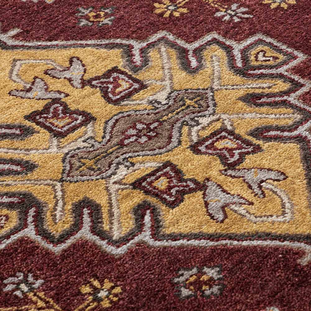 Premium Hand-Tufted Traditional Medallion Rug in Burgundy