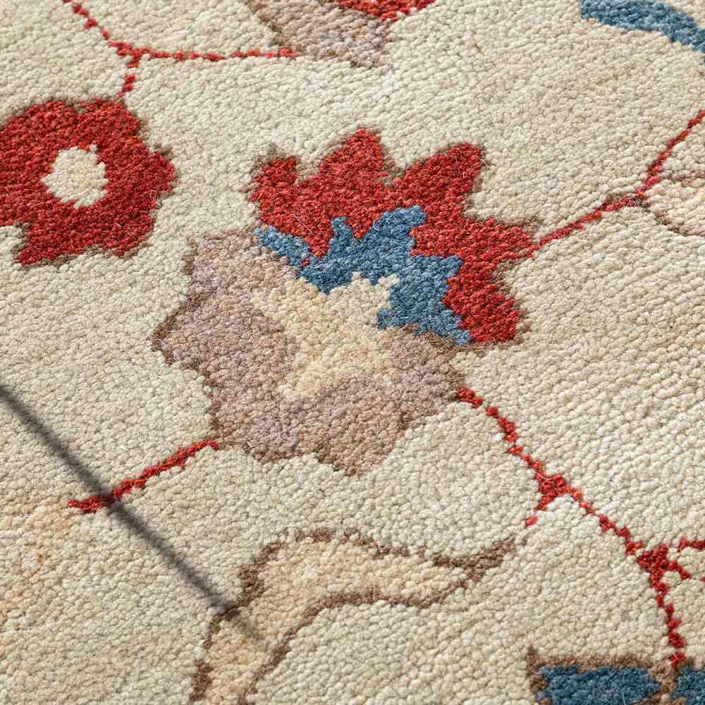 Premium Hand-Tufted Oushak Inspired Floral Medallion Wool Rug