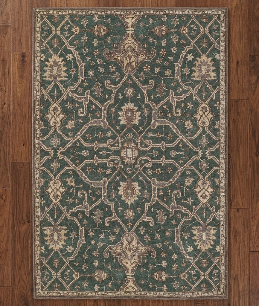 Artisanal Hand-tufted Heritage Design Area Rug