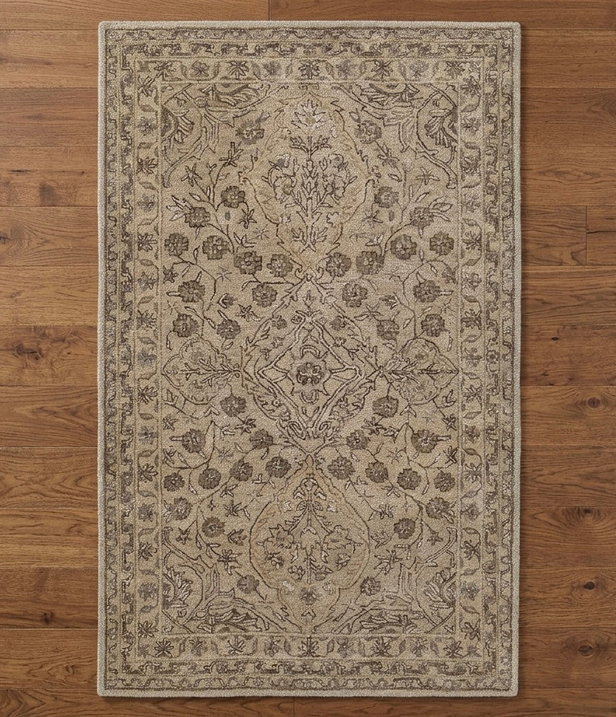 Luxury Hand-tufted Botanical Border Area Rug