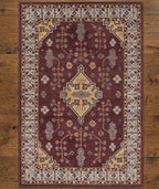 Premium Hand-Tufted Traditional Medallion Rug in Burgundy