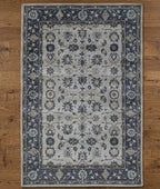 Hand-Tufted Mediterranean Style Rug in Charcoal and Ivory