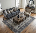 Hand-Tufted Mediterranean Style Rug in Charcoal and Ivory