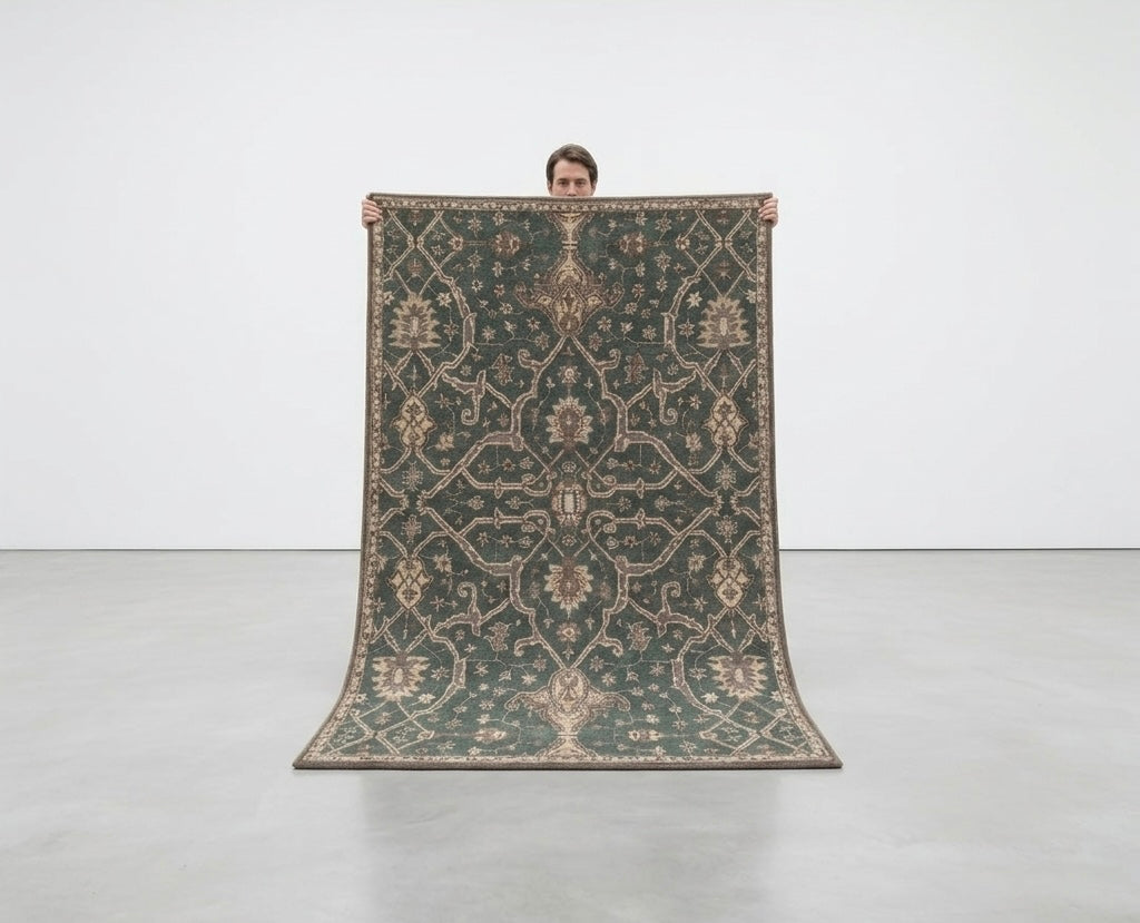 Artisanal Hand-tufted Heritage Design Area Rug