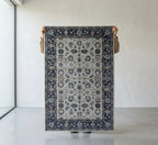 Hand-Tufted Mediterranean Style Rug in Charcoal and Ivory